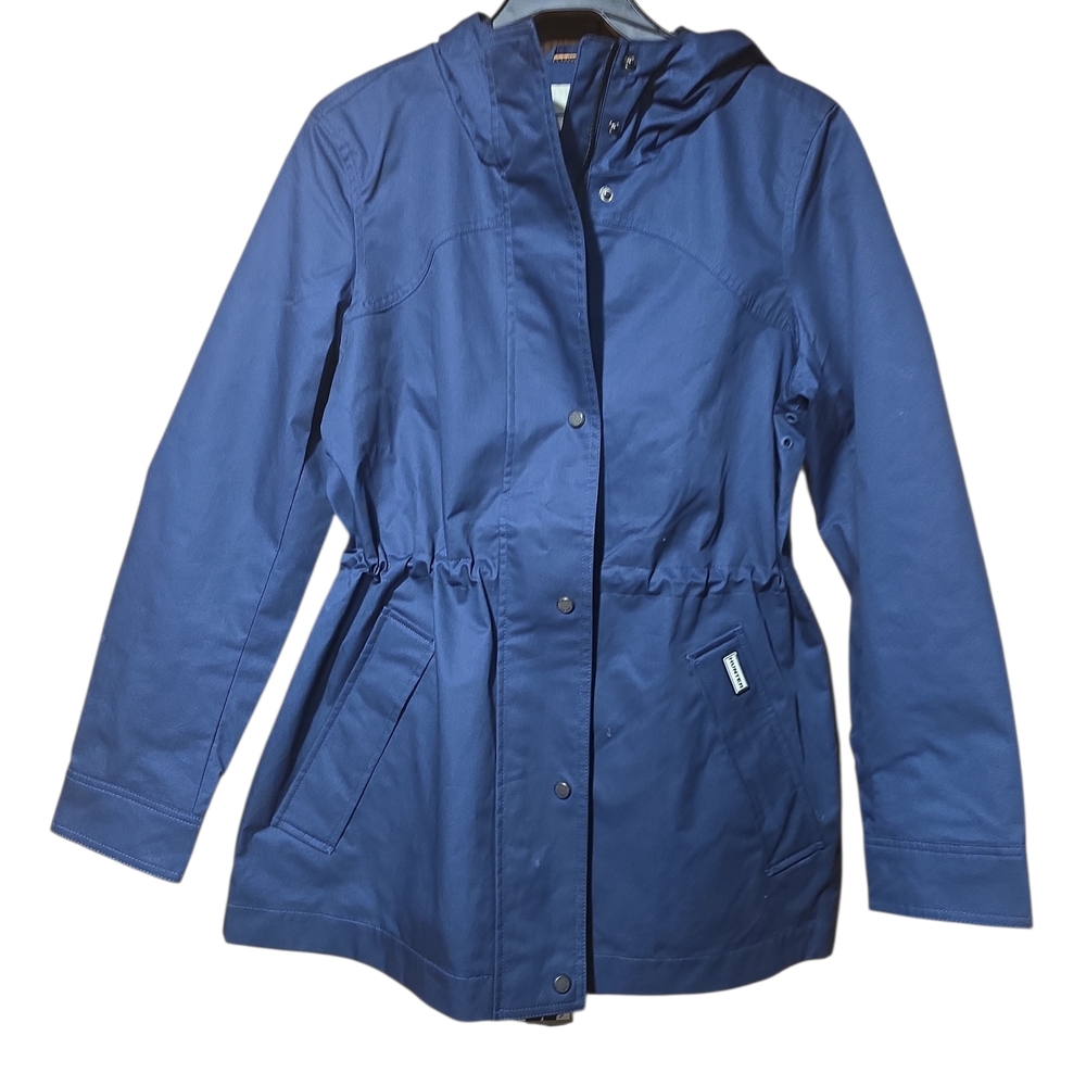 Hunter Ladies Water Resistance Cotton Smock Rain Jacket Navy Blue Medium NWT - Picture 3 of 7